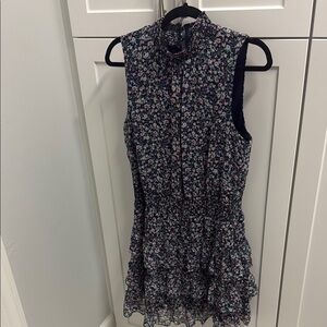 Navy Ruffled Floral Mini dress